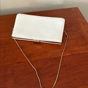Giani Bernini White Clutch Crossbody Gold Chain Evening Bag